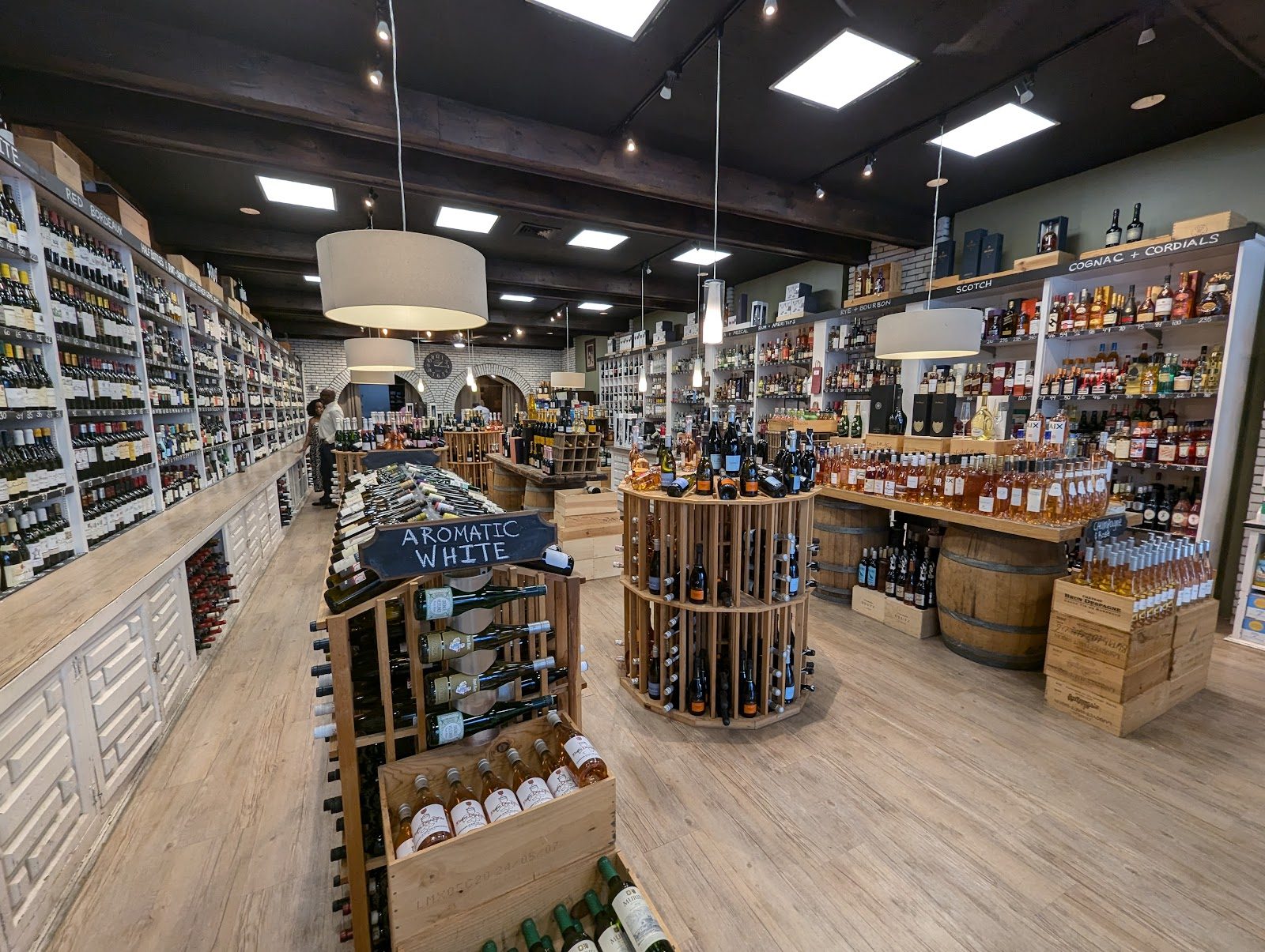 Wine shelves inside the shop